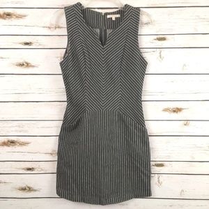 Under Skies Denim Dress V-Neck Chevron Stripe